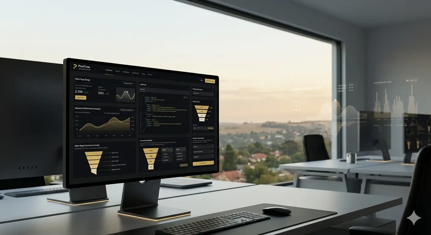 Advanced PixelTime analytics interface overlooking Johannesburg South